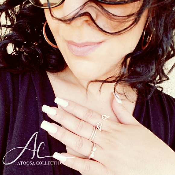 Rose Gold Bow Ring Size 8 - Micro Pave Cubic Zirconia - Picture 5 of 5